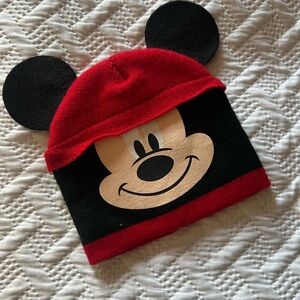 Disney Black and Red Knit Beanie